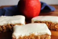 Spiced Applesauce Bars with Tangy Cream Frosting