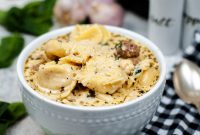 Cozy Instant Pot Creamy Tortellini Sausage & Spinach Soup