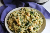Quick Creamy Instant Pot Chicken and Spinach Risotto