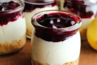 Quick Lemon Berry Jar Cheesecakes