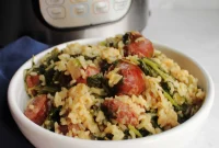 Instant Pot Kielbasa and Tangy Greens Rice Feast