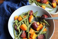 Roasted Kielbasa Sweet Potatoes and Green Beans