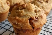 Golden Caramel Apple Sourdough Muffins