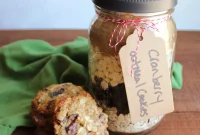 Homemade Cranberry Oatmeal Cookie Mix in a Jar