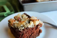 Decadent German Chocolate Cake Crowned with Broiled Coconut