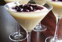 Golden Corn Budino with Wild Blueberry Compote