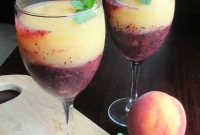 Vibrant Peach Blueberry Wine Freeze