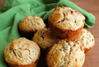 Tangy Sourdough Oat Raisin Muffins