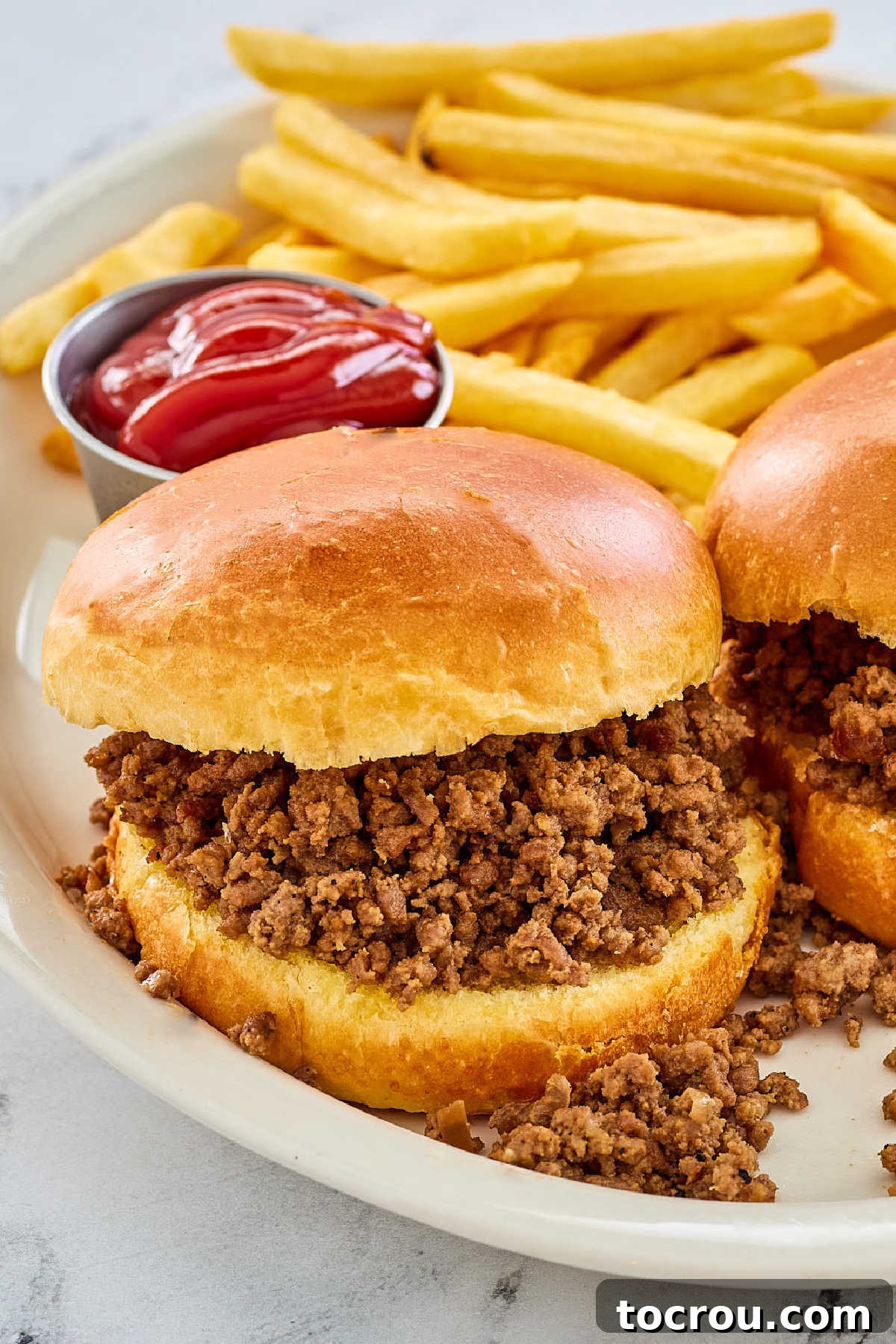 Maidrites on soft but served with fries and ketchup.