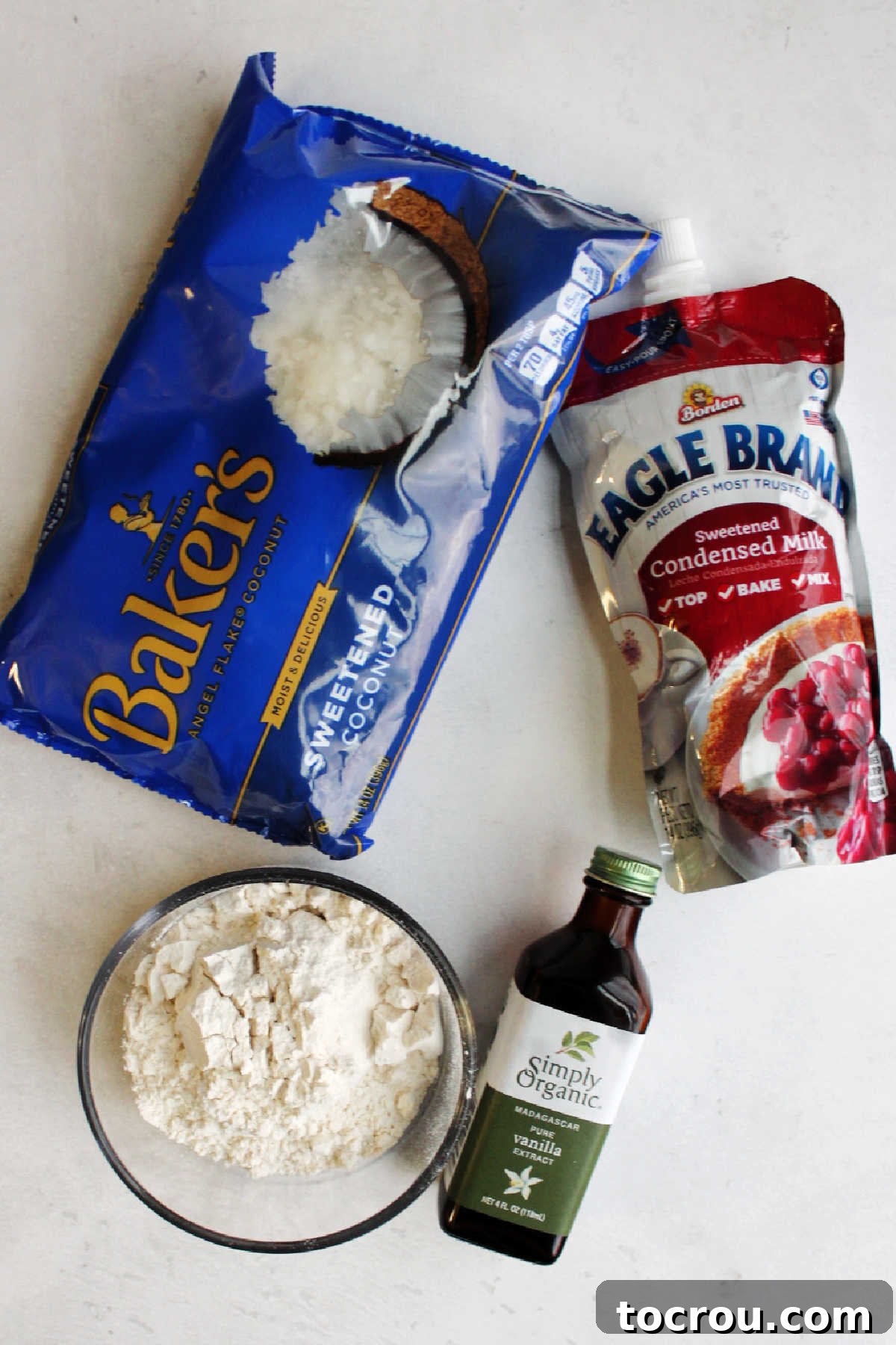 Irresistible Condensed Milk Coconut Bites 3 Ingredients ready to be made into condensed milk macaroons.