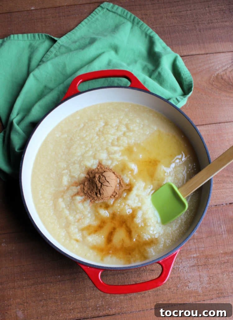 Apple Butter Ingredients in Pan Apple butter ingredients in pan ready to be cooked.