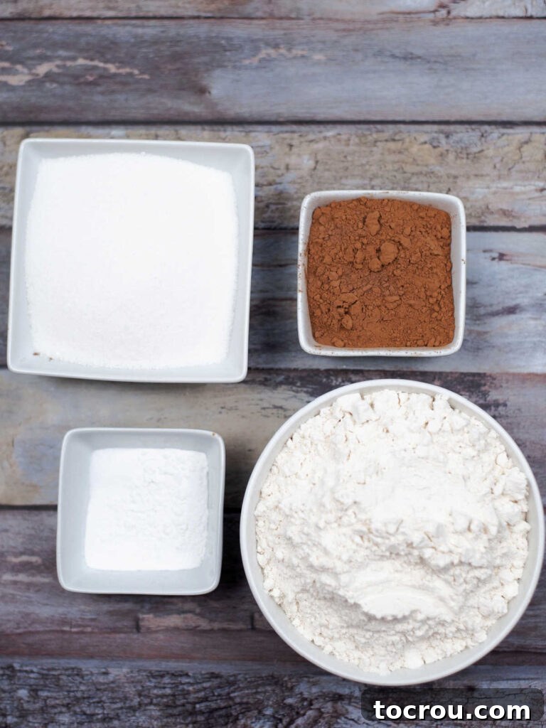 Ingredients ready to be made into homemade cake mix.