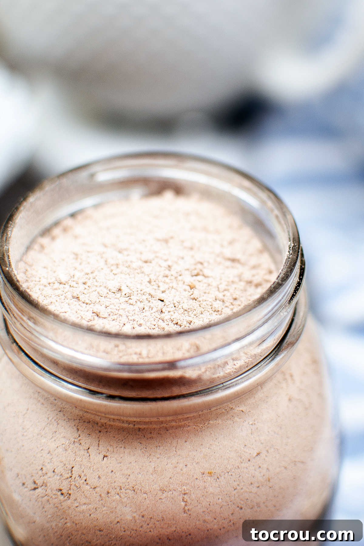 Jar of homemade chocolate cake mix