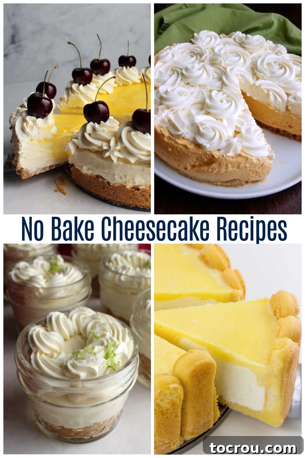 A close-up of a beautifully decorated no-bake cheesecake slice, showcasing its creamy texture and inviting toppings, making you want to grab a fork.