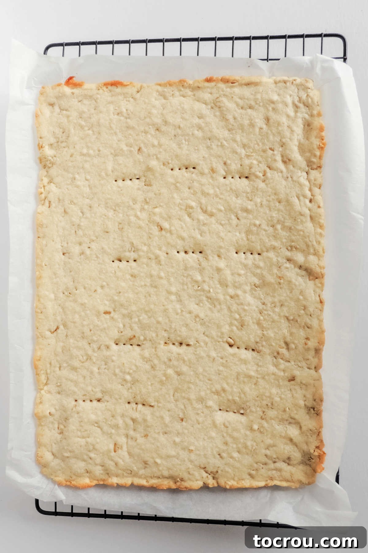 Stars and Stripes Cookie Squares 7 Baked cookie bars cooling on wire rack.