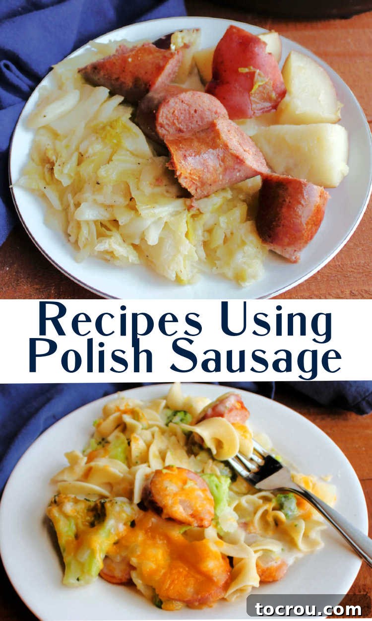 A mouth-watering image of smoked sausage links, perfectly cooked and ready to be transformed into any of these easy, flavorful kielbasa recipes.