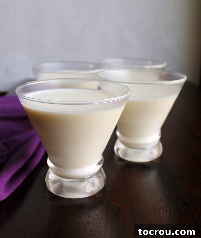 Panna Cotta in Martini Glasses yogurt panna cotta in stemless martini glasses.