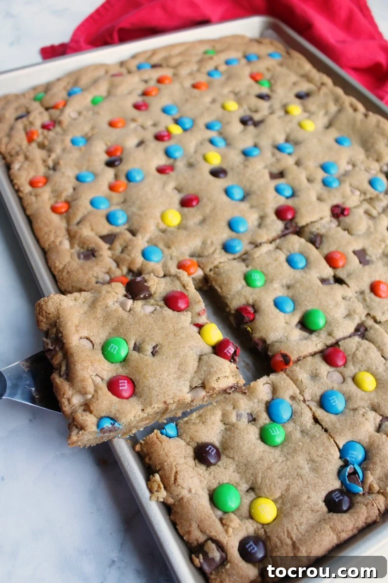 Irresistible Chewy Salted Caramel M and M Blondies 6 Chewy brown sugary blondies loaded with chocolate chunks, caramel undertones and topped with M&Ms. This big batch of bars is perfect for a party, carry-in or just because.