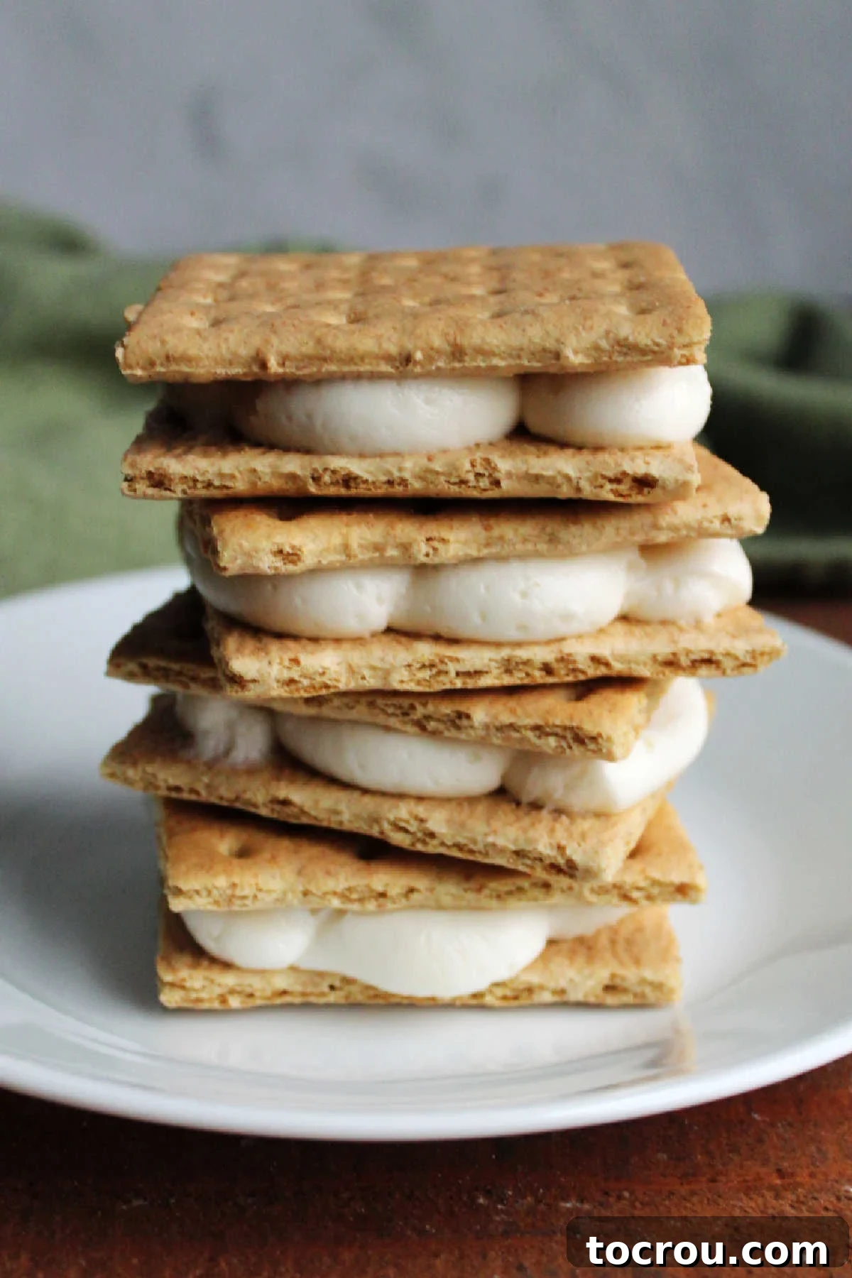Thick swirls of extra cream cheese frosting piped between two graham crackers, creating delicious frosting sandwiches.