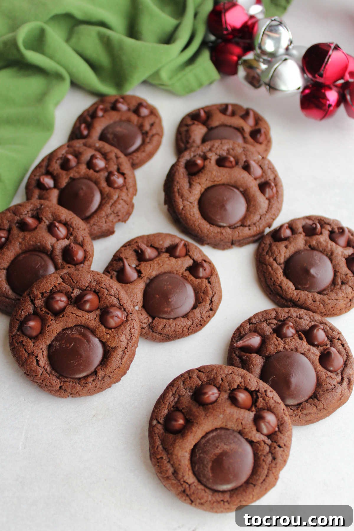 Fudgy Paw Print Double Chocolate Cookies 11 Lots of homemade chocolate paw print cookies, ready to be enjoyed.