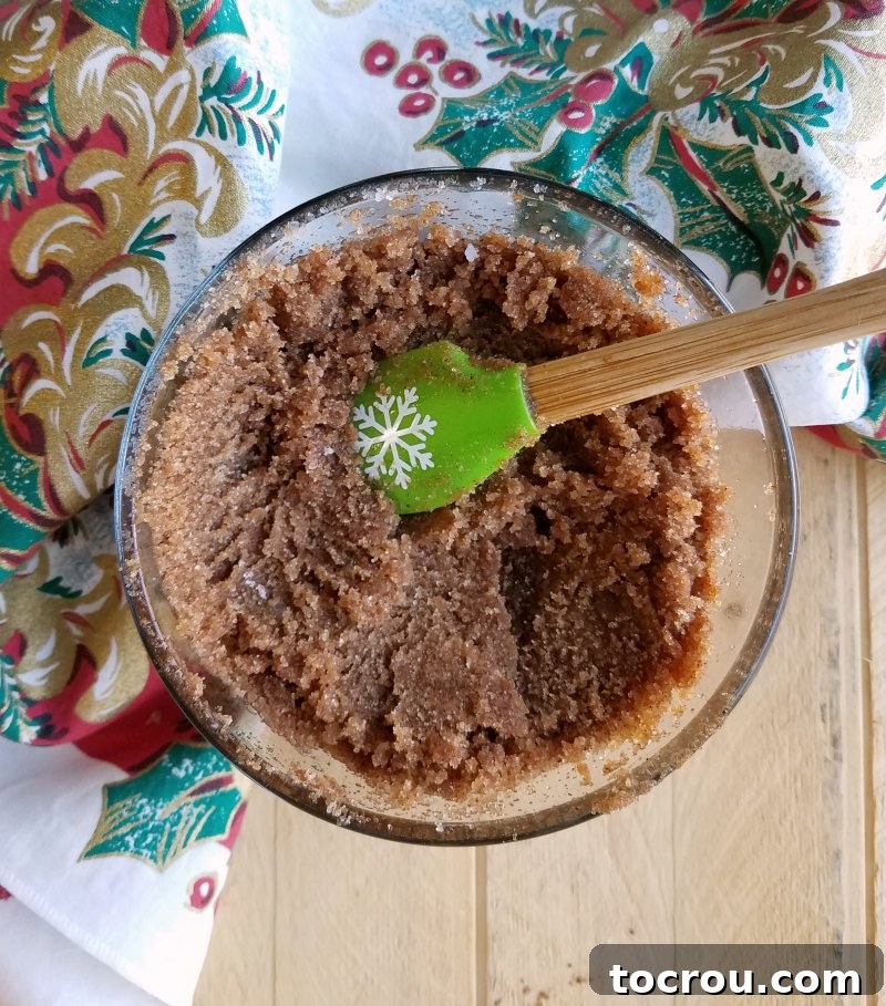 bowl of cinnamon brown sugar body scrub