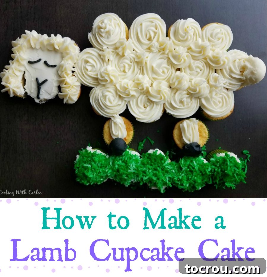 This cute lamb cupcake cake is perfect for spring and would be fun on your Easter table as well. When it’s time to eat, everyone just pulls off a cupcake to enjoy!