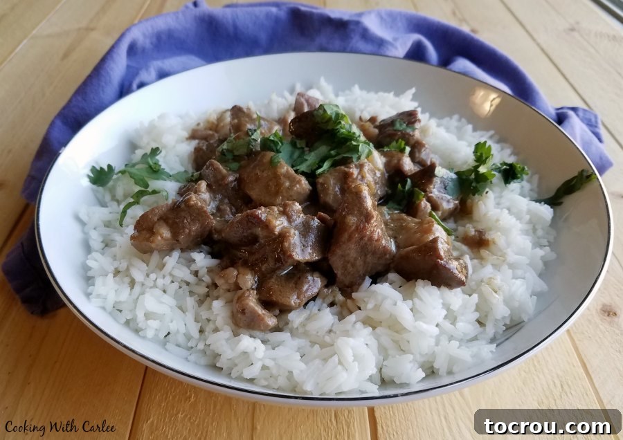 A shallow bowl showcasing a rich and aromatic lamb curry, ready to be served over rice, highlighting its deep color and tender meat.