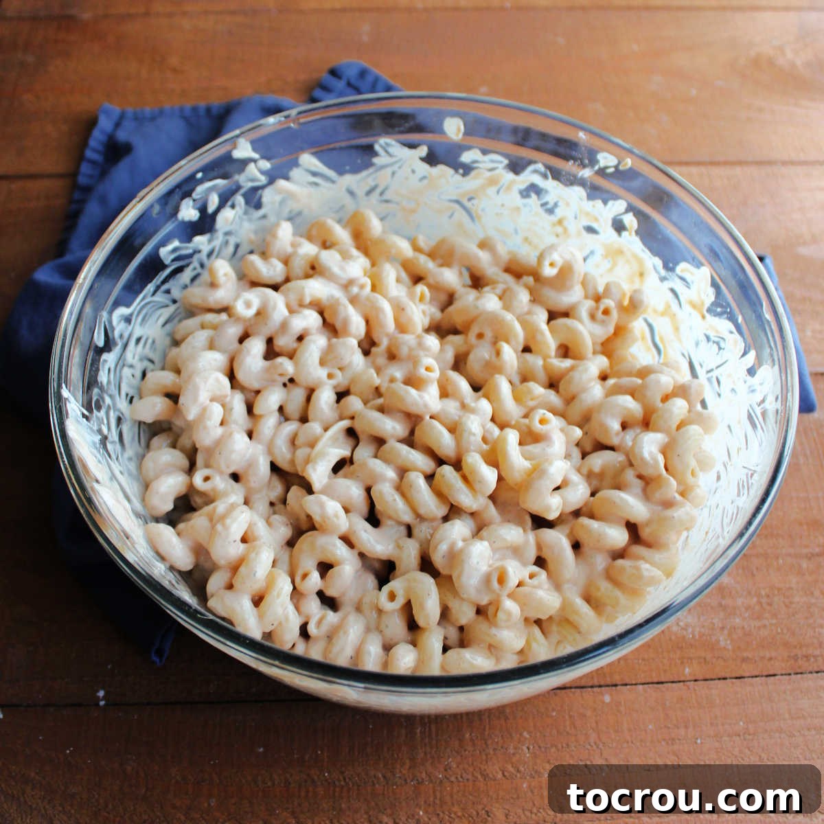 Pasta coated in creamy BBQ Ranch dressing Cooked pasta tossed in creamy bbq ranch dressing.