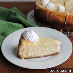 Whipped Cream Topped Key Lime Cheesecake A luscious slice of creamy Key Lime Cheesecake crowned with a delicate swirl of whipped cream, ready to delight your taste buds.