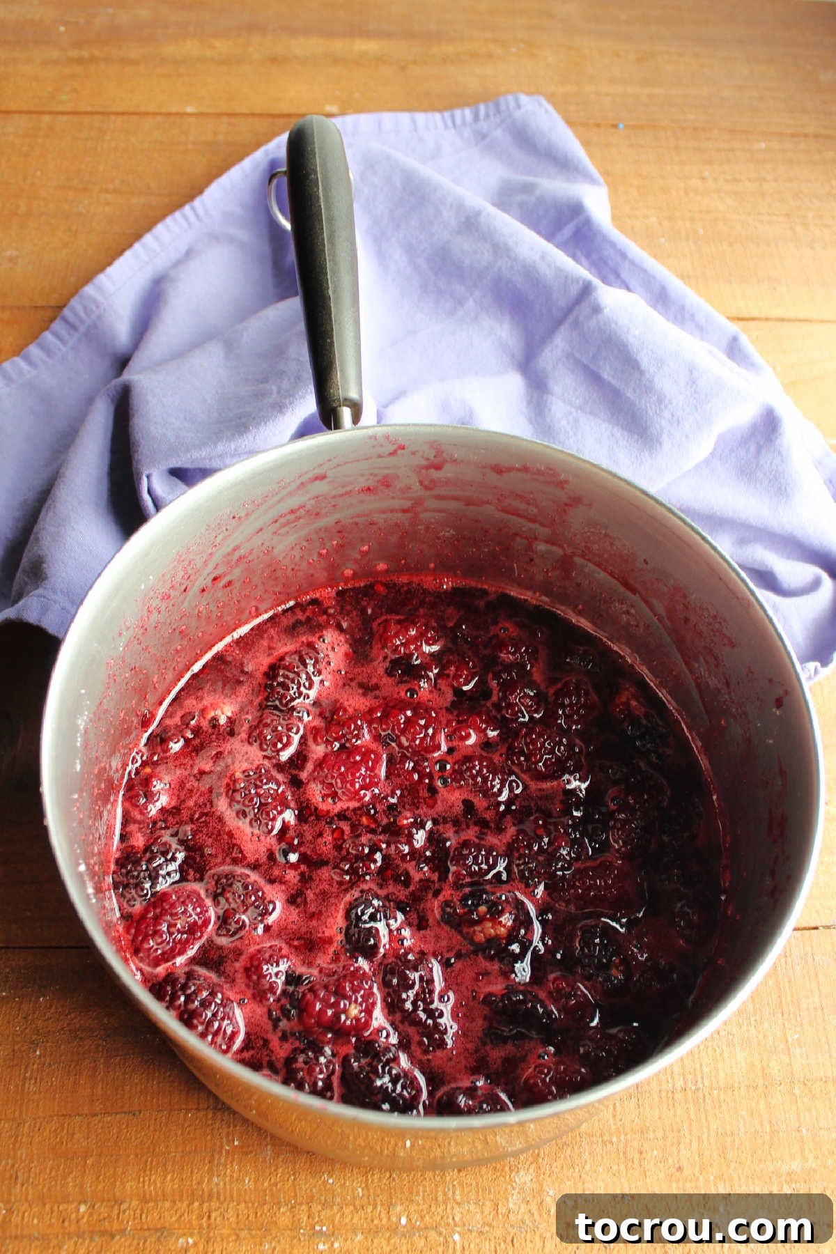 Midnight Berry Indulgence 6 Cooked down blackberries that have released their juices and dissolved the sugar.