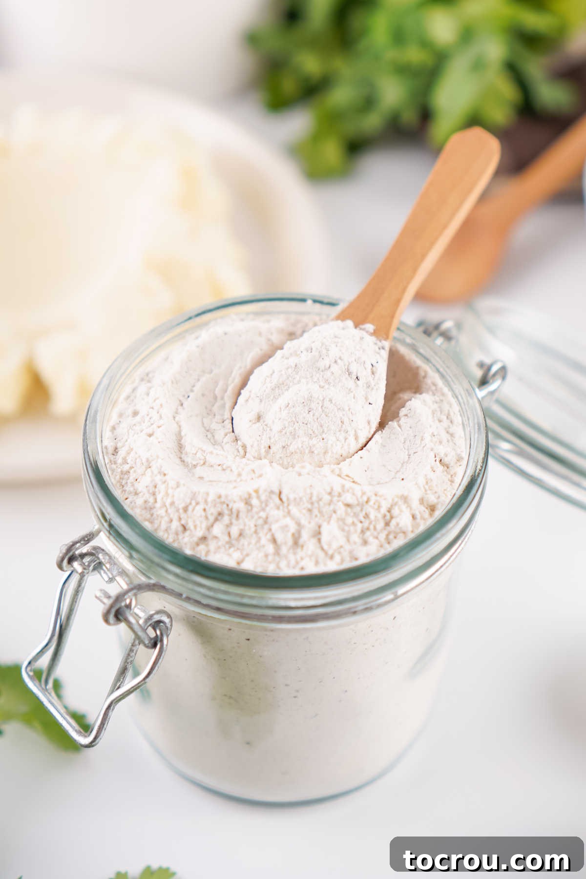 Delicious Homemade Brown Gravy Blend 3 Jar of homemade beef gravy mix powder with spoon, ready to made into gravy.