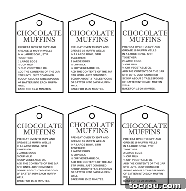 Printable gift tags for chocolate muffin jars