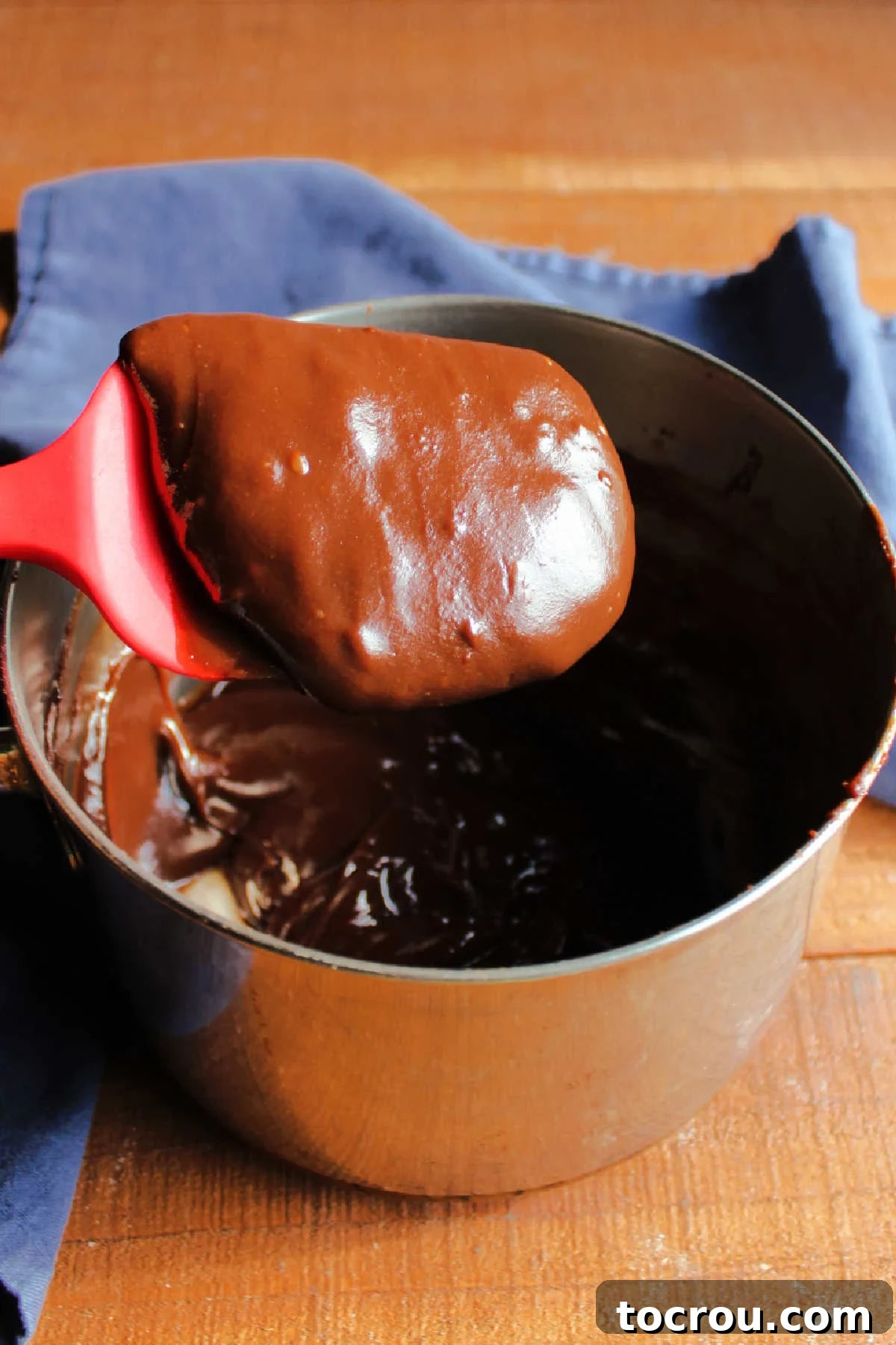 Velvet Mocha Cloud Frosting 6 Thick chocolate and coffee boiled milk mixture ready to chill.
