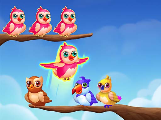 Vögel-Sortier-Farben-Zuordnungs-Puzzle